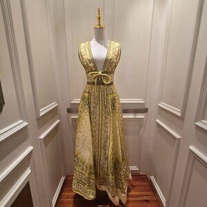Zimmermann Matchmaker Bow Long Dress in Yellow Bandana, from the bra - Yellow